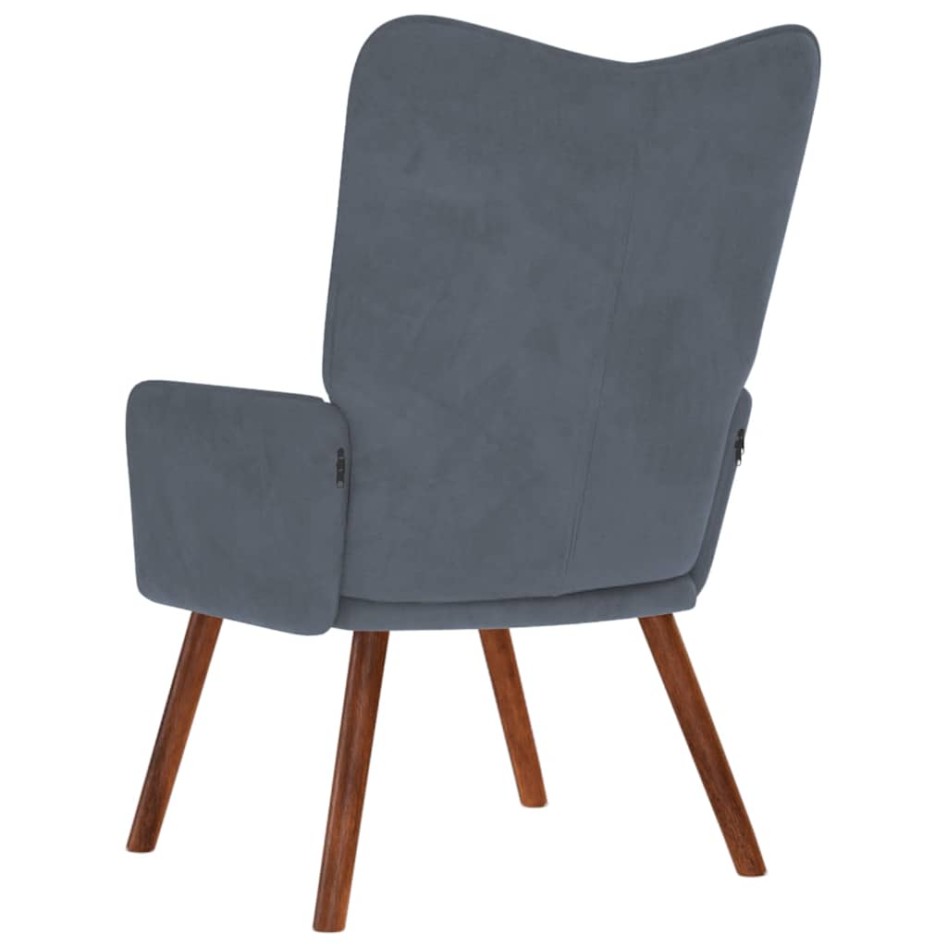 Sillón de relax de terciopelo gris