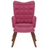 Sillón de relax con reposapiés terciopelo rojo