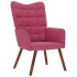 Sillón de relax con reposapiés terciopelo rojo