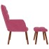 Sillón de relax con reposapiés terciopelo rojo