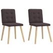 Sillas de comedor 2 unidades tela marrón oscuro