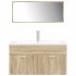 Set de muebles de baño 3 pzas madera contrachapada roble