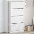 Mueble zapatero con 4 cajones abatibles blanco 80x21x163,5