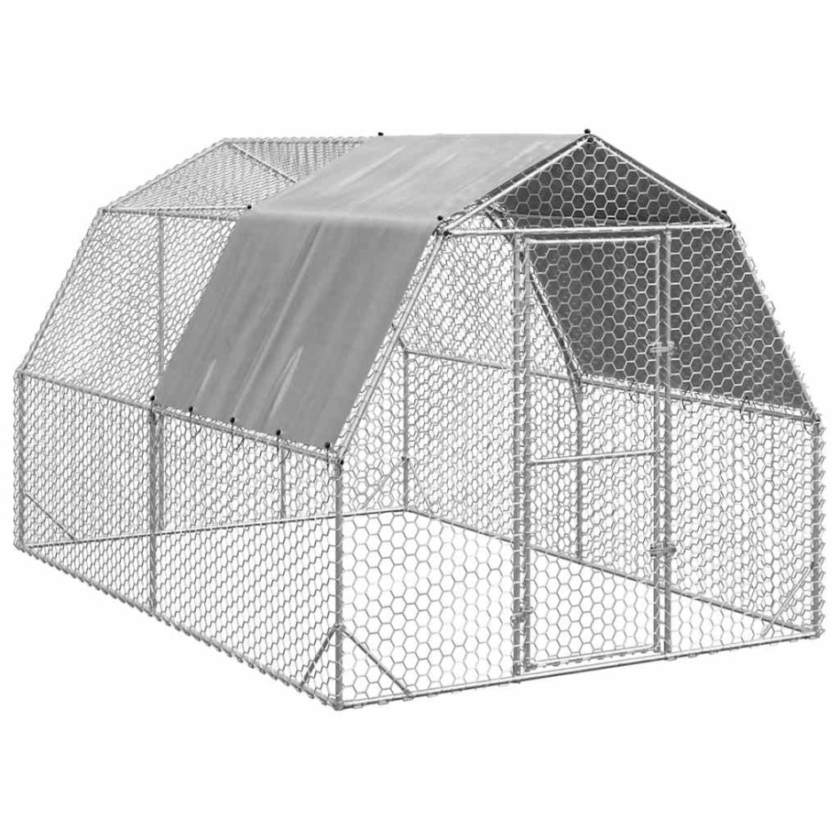 Gallinero con techo 2,5x4x2,25 m acero