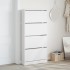 Mueble zapatero con 4 cajones abatibles blanco 80x21x163,5