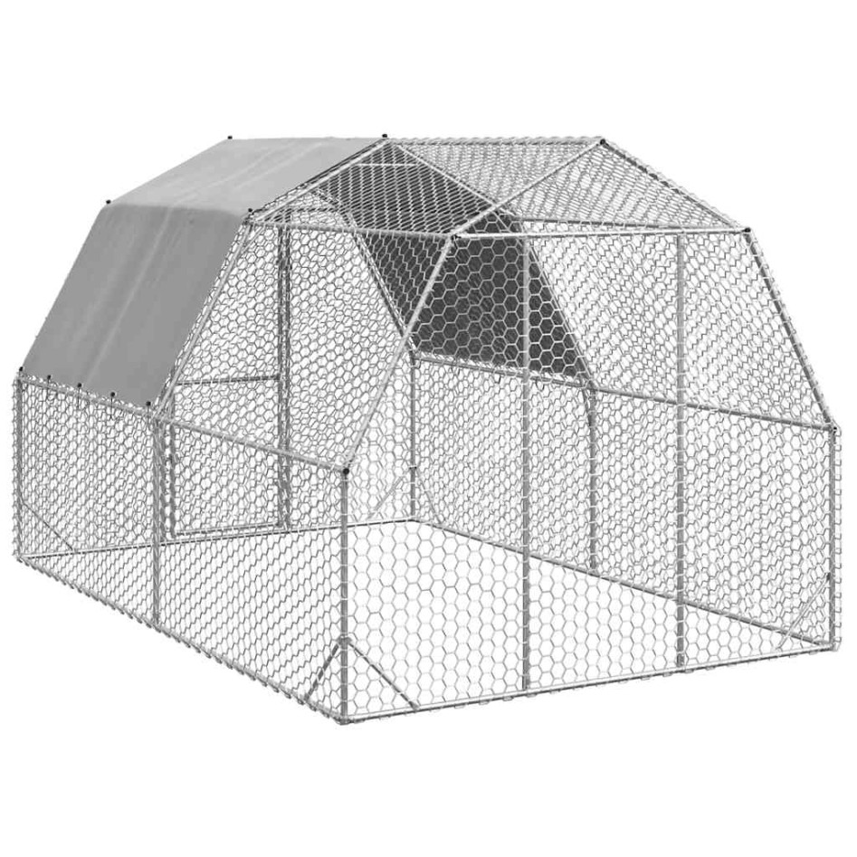Gallinero con techo 2,5x4x2,25 m acero