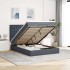 Estructura cama otomana colchones terciopelo gris
