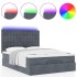Estructura cama otomana colchones terciopelo gris