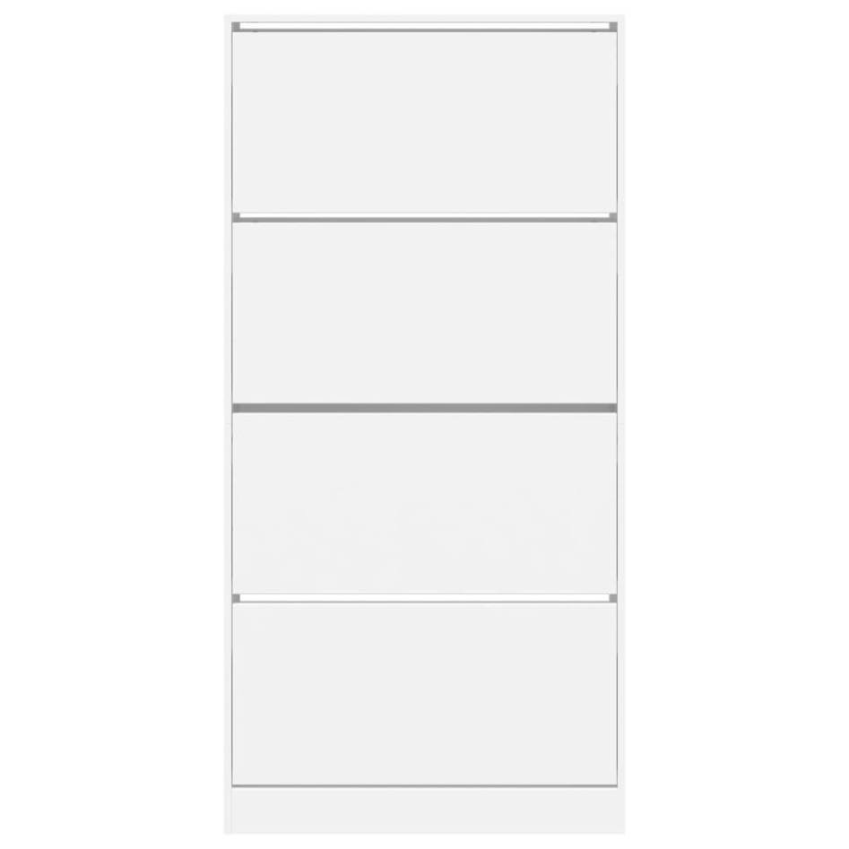 Mueble zapatero con 4 cajones abatibles blanco 80x21x163,5