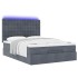 Estructura cama otomana colchones terciopelo gris