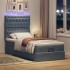 Estructura cama otomana colchones terciopelo gris