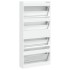 Mueble zapatero con 4 cajones abatibles blanco 80x21x163,5