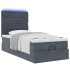 Estructura cama otomana colchones terciopelo gris