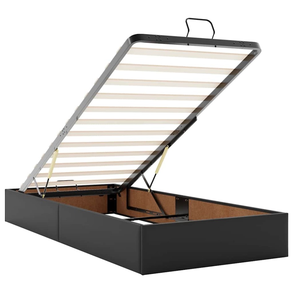 Estructura de cama otomana sin colchón negra 80x200