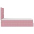Estructura cama otomana con colchones terciopelo rosa
