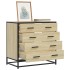 Cajonera de madera contrachapada color roble sonoma 70x41x70