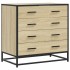 Cajonera de madera contrachapada color roble sonoma 70x41x70