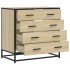 Cajonera de madera contrachapada color roble sonoma 70x41x70