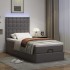 Estructura cama otomana colchón cuero sintético gris