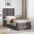 Estructura cama otomana colchón cuero sintético gris