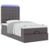 Estructura cama otomana colchón cuero sintético gris