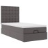 Estructura cama otomana colchón cuero sintético gris