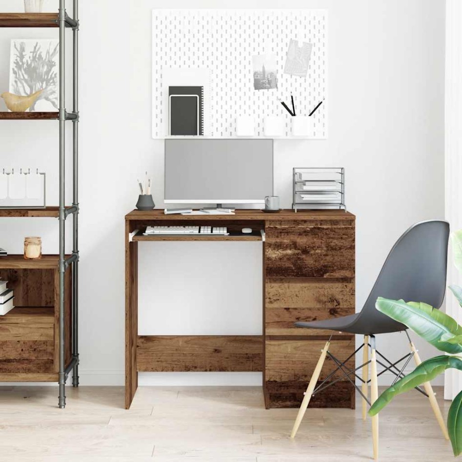 Escritorio de madera contrachapada madera vieja 90x45x76