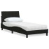 Cama con colchón tela negro 90x190