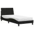 Cama con colchón tela negro 90x190