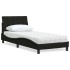 Cama con colchón tela negro 80x200