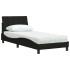 Cama con colchón tela negro 80x200