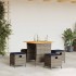 Set comedor de jardín 5 piezas con cojines ratán sintético