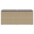 Banco de jardín con cojín ratán sintético beige 110x40x44