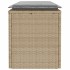 Banco de jardín con cojín ratán sintético beige 110x40x44