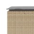Banco de jardín con cojín ratán sintético beige 110x40x44