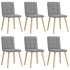 Sillas de comedor 6 unidades de tela gris