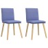 Sillas de comedor 2 uds tela azul