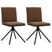 Silla de comedor cuero sintético marrón