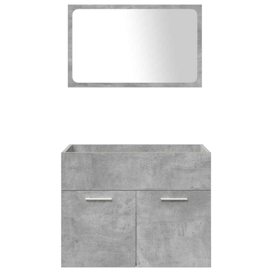 Set muebles de baño 5 piezas madera ingeniería gris