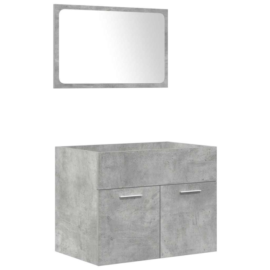 Set muebles de baño 5 piezas madera ingeniería gris