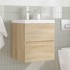 Set de muebles de baño 2 pzas madera contrachapada roble