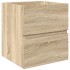 Set de muebles de baño 2 pzas madera contrachapada roble