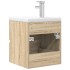 Set de muebles de baño 2 pzas madera contrachapada roble