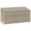 Caja almacenaje jardín ratán sintético gris claro 110x50x58 cm