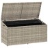 Caja almacenaje jardín ratán sintético gris claro 110x50x58