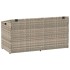 Caja almacenaje jardín ratán sintético gris claro 110x50x58