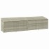 Caja almacenaje jardín ratán sintético gris claro 220x50x58