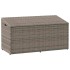 Caja de almacenaje de jardín ratán sintético gris 110x50x58