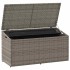 Caja de almacenaje de jardín ratán sintético gris 110x50x58