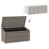 Caja de almacenaje de jardín ratán sintético gris 110x50x58